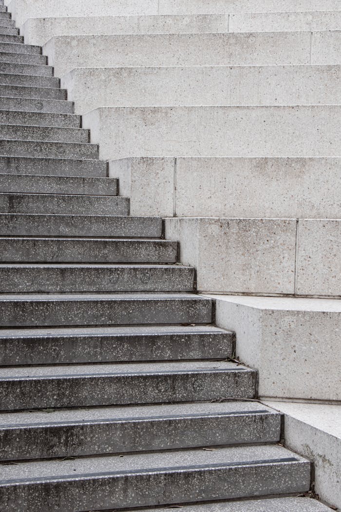 Gray And White Concrete Staircase